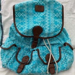 Billabong tribal print drawstring backpack